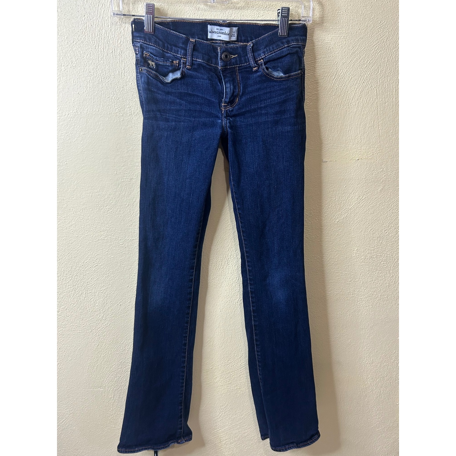 Abercrombie Kids Dark Wash Bootcut Jeans Size 14 Indigo Denim Stretch Girls